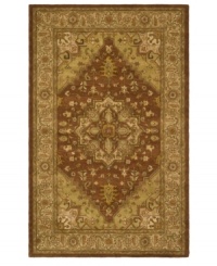 Ancient Persian designs -- captured in a warm, neutral color palette -- are built around a dramatic center medallion on this exquisite area rug from Safavieh. Tufted in India from pure wool, this rug is boasts beautiful complexity that has a striking presence in any space. (Clearance) Ancient Persian designs -- captured in a warm, neutral color palette -- are built around a dramatic center medallion on this exquisite area rug from Safavieh. Tufted in India from pure wool, this rug is boasts beautiful complexity that has a striking presence in any space. (Clearance)
