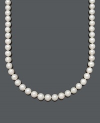 An everlasting trend - pearls are certain to be a stylish statement for years to come. This luxurious necklace by Belle de Mer features AA cultured freshwater pearls (10-11 mm) with a 14k gold clasp. Approximate length: 16 inches. An everlasting trend - pearls are certain to be a stylish statement for years to come. This luxurious necklace by Belle de Mer features AA cultured freshwater pearls (10-11 mm) with a 14k gold clasp. Approximate length: 16 inches.