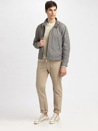 Lean-legged trousers with a relaxed attitude, perfect for weekends and after five.Set-on waistband with belt loopsButton flySide slant pocketsBack button-through besom pocketsInseam, about 33CottonMachine washMade in USA Lean-legged trousers with a relaxed attitude, perfect for weekends and after five.Set-on waistband with belt loopsButton flySide slant pocketsBack button-through besom pocketsInseam, about 33CottonMachine washMade in USA