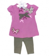 First Impressions Baby Safari Green Short Sleeve Tunic 2 Piece Set, 3-6 Months