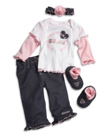GUESS Kids Girls Baby GUESS Kids Girls Tee and Pant Set, WHITE (3/6M) GUESS Kids Girls Baby GUESS Kids Girls Tee and Pant Set, WHITE (3/6M)
