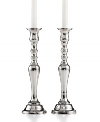 It's all about ambiance. Handcrafted in polished nickel plate, Hampton candlesticks from Leeber bring good old-fashioned grandeur to light. It's all about ambiance. Handcrafted in polished nickel plate, Hampton candlesticks from Leeber bring good old-fashioned grandeur to light.