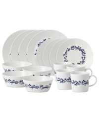 Ringed with navy flora, the Fable Garland dinnerware set boasts distinct Scandinavian style and, in Royal Doulton porcelain, is up for just about any task. Mix with other Karolin Schnoor nature patterns to customize your table.