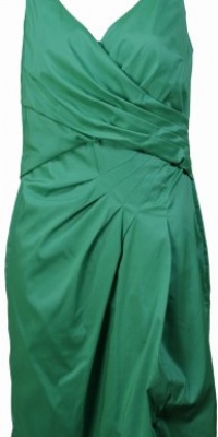 Lauren Ralph Lauren Women's Dupioni Faux Wrap Dress 10P Green [Apparel]