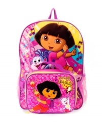 She can baila back-to-school with this Dora the Explorer backpack and matching detachable lunchbox. She can baila back-to-school with this Dora the Explorer backpack and matching detachable lunchbox.
