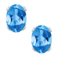 2.00 Ct Oval Blue Topaz 925 Sterling Silver Stud Earrings 7X5mm 2.00 Ct Oval Blue Topaz 925 Sterling Silver Stud Earrings 7X5mm