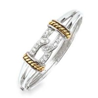 925 Silver, 14k Yellow Gold Vermeil & CZ Bracelet- 7 IN 925 Silver, 14k Yellow Gold Vermeil & CZ Bracelet- 7 IN