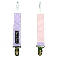 Bella Tunno Ribbon Loop Binker Pacifier Clip, Lavender Dots/Girly Pink Dots Bella Tunno Ribbon Loop Binker Pacifier Clip, Lavender Dots/Girly Pink Dots