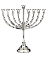 Stick with tradition. This silver-plated menorah features a classic silhouette and brilliant polish to enhance all eight nights of Hanukkah. From Lighting by Design. Stick with tradition. This silver-plated menorah features a classic silhouette and brilliant polish to enhance all eight nights of Hanukkah. From Lighting by Design.