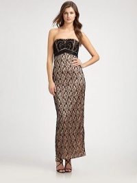 Delicate beadwork and allover lace add romance to this strapless silhouette.StraplessEmbroidered bustBeaded empire waistLace overlayBack slitConcealed side zipFully linedAbout 44 from waist to hemNylonSpot cleanImportedModel shown is 5'10½ (179cm) wearing US size 4. Delicate beadwork and allover lace add romance to this strapless silhouette.StraplessEmbroidered bustBeaded empire waistLace overlayBack slitConcealed side zipFully linedAbout 44 from waist to hemNylonSpot cleanImportedModel shown is 5'10½ (179cm) wearing US size 4.