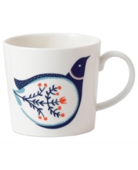 Embellish the navy flora of Fable Garland dinnerware with the bird accent mug. Featuring distinct Scandinavian style and the sleek durability of Royal Doulton porcelain. Embellish the navy flora of Fable Garland dinnerware with the bird accent mug. Featuring distinct Scandinavian style and the sleek durability of Royal Doulton porcelain.