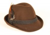 Oktoberfest Bavarian Alpine Fedora Hat, Brown Color, Premium Wool - Large & XL Sizes