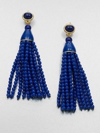 A chic piece, full of movement in 22k goldplating and resin beads. Resin22k goldplatingLength, about 3Clip-on backMade in USA A chic piece, full of movement in 22k goldplating and resin beads. Resin22k goldplatingLength, about 3Clip-on backMade in USA