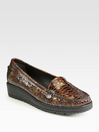 Moccasins get a welcome update in this streamlined profile with a comfortable wedge sole.Nappa patent leather upperMoccasin stitchingTopstitched heel detailLeather liningPadded insoleLatex soleMade in SpainAdditional InformationShipping timeline for this item Women's Shoe Size Guide (International Equivalents) This item cannot be shipped via Rush, Next Business Day, Saturday delivery.This item cannot be shipped to a P.O. Box, APO/FPO or U.S. Moccasins get a welcome update in this streamlined profile with a comfortable wedge sole.Nappa patent leather upperMoccasin stitchingTopstitched heel detailLeather liningPadded insoleLatex soleMade in SpainAdditional InformationShipping timeline for this item Women's Shoe Size Guide (International Equivalents) This item cannot be shipped via Rush, Next Business Day, Saturday delivery.This item cannot be shipped to a P.O. Box, APO/FPO or U.S.