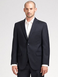 EXCLUSIVELY OURS. An essential look that travels as well as it wears, tailored in sophisticated wool super 120s that never goes out of style. Two-button closure Chest welt, waist flap pockets About 30¼ from shoulder to hem Loro Piana serge wool; dry clean Imported Additional Information Men's Suits Size Guide EXCLUSIVELY OURS. An essential look that travels as well as it wears, tailored in sophisticated wool super 120s that never goes out of style. Two-button closure Chest welt, waist flap pockets About 30¼ from shoulder to hem Loro Piana serge wool; dry clean Imported Additional Information Men's Suits Size Guide