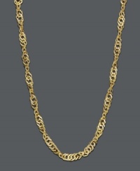 Create a look of ultimate refinement. Necklace features a hollow Singapore chain link crafted in 14k gold. Approximate length: 18 inches. Approximate width: 1.8 mm. Create a look of ultimate refinement. Necklace features a hollow Singapore chain link crafted in 14k gold. Approximate length: 18 inches. Approximate width: 1.8 mm.