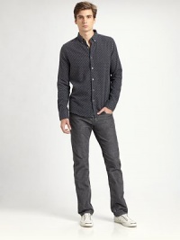 Velvety five-pocket corduroy is shaped and tailored in a stretch-cotton blend.Five-pocket styleInseam, about 3457% cotton/41% polyester/2% spandexMachine washMade in USA Velvety five-pocket corduroy is shaped and tailored in a stretch-cotton blend.Five-pocket styleInseam, about 3457% cotton/41% polyester/2% spandexMachine washMade in USA
