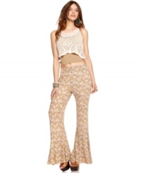 In an allover floral print, these Free People wide-leg pants add a boho flair to you spring look!