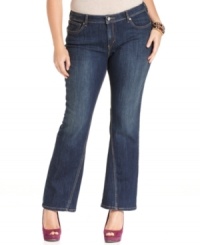 Complete your casual looks with Levi's bootcut plus size jeans, featuring a medium wash. Complete your casual looks with Levi's bootcut plus size jeans, featuring a medium wash.