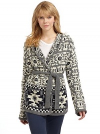 THE LOOKFair Isle designHooded styleTie-belt waistLong sleevesTHE FITAbout 30 from shoulder to hemTHE MATERIALVirgin wool/cashmereCARE & ORIGINHand wash or dry cleanImportedModel shown is 5'9 (175cm) wearing US size Small. THE LOOKFair Isle designHooded styleTie-belt waistLong sleevesTHE FITAbout 30 from shoulder to hemTHE MATERIALVirgin wool/cashmereCARE & ORIGINHand wash or dry cleanImportedModel shown is 5'9 (175cm) wearing US size Small.