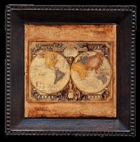 Old Map Ambiance Coaster Set - Bronze Old Map Ambiance Coaster Set - Bronze