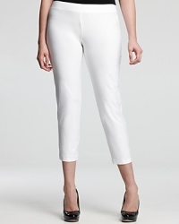 Ease into weekend wear in these Eileen Fisher Plus pants featuring a cropped, light-weight silhouette for warm-weather comfort. Ease into weekend wear in these Eileen Fisher Plus pants featuring a cropped, light-weight silhouette for warm-weather comfort.