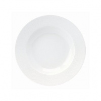 Philippe Deshoulieres Seychelles White Rim Soup Plate 9 in Philippe Deshoulieres Seychelles White Rim Soup Plate 9 in