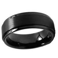 Tungsten Carbide Black Plated Ring Ring 8mm