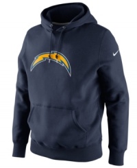 Shout out to your favorite NFL football team with this comfortable San Diego Chargers hoodie from Nike. Shout out to your favorite NFL football team with this comfortable San Diego Chargers hoodie from Nike.
