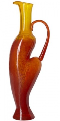 Kosta Boda Corfu Corfu Pitcher Red Orange 10 1/2 Inch Kosta Boda Corfu Corfu Pitcher Red Orange 10 1/2 Inch