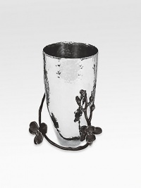A stunning vase inspired in the forms and textures of nature, crafted with an artisan's eye from hammered stainless steel and blackened nickel-plated metal by one of America's premier metalwork artists. From the Black Orchid Collection6¾ highHand washImported A stunning vase inspired in the forms and textures of nature, crafted with an artisan's eye from hammered stainless steel and blackened nickel-plated metal by one of America's premier metalwork artists. From the Black Orchid Collection6¾ highHand washImported