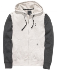 Bundle up without the bulk. This slim-fit hoodie from Volcom is the just-right style for the street. Bundle up without the bulk. This slim-fit hoodie from Volcom is the just-right style for the street.