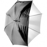 CowboyStudio 40in White Satin Umbrella with Reflective Silver Backing and Removable Black Cover CowboyStudio 40in White Satin Umbrella with Reflective Silver Backing and Removable Black Cover