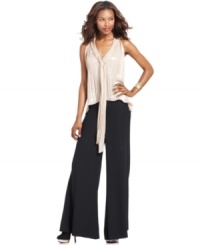 RACHEL Rachel Roy's palazzo pants make a chic statement with a high-waisted cut and bare shoulders and elegant wide legs. Pair with a slim, fitted top for contrast, or keep the flowy feel going with a chiffon blouse! RACHEL Rachel Roy's palazzo pants make a chic statement with a high-waisted cut and bare shoulders and elegant wide legs. Pair with a slim, fitted top for contrast, or keep the flowy feel going with a chiffon blouse!