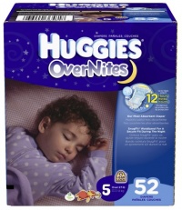 Huggies OverNites Diapers, Size 5, Big Pack, 52 Count