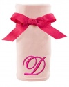 Princess Linens Embroidered Pink Initial Cotton Knit Blanket, D