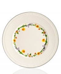 Mikasa refreshes a classic with country blooms in the Italian Meadow dinner plate. Do-it-all stoneware is embossed and banded for an elegant look that also complements neoclassical Italian Countryside dinnerware. Mikasa refreshes a classic with country blooms in the Italian Meadow dinner plate. Do-it-all stoneware is embossed and banded for an elegant look that also complements neoclassical Italian Countryside dinnerware.