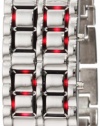 GGI International Men's MLed-Lava-SR Silver Stainless Steel Lava Red LED Digital Bracelet Watch