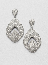 EXCLUSIVELY AT SAKS.COM Sparkling pavé crystals hand-set in an intriguing open, teardrop design. CrystalsRhodium-plated brassDrop, about 1.25Post backImported 