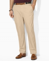 Classic-fitting pant is tailored in fine woven cotton, designed with a flat front, narrow leg and washed for a vintage, timeworn appeal. Classic-fitting pant is tailored in fine woven cotton, designed with a flat front, narrow leg and washed for a vintage, timeworn appeal.