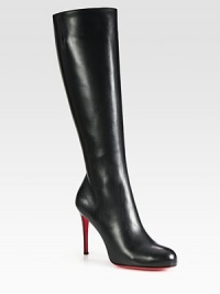 A must-have for the upcoming season in tall, luxurious leather from Italy.Self-covered heel, 4 (100mm) Shaft, 14¾ Leg circumference, 14 Round toe Side zip Leather lining Padded insole Signature red leather sole Made in ItalyOUR FIT MODEL RECOMMENDS ordering true size.. A must-have for the upcoming season in tall, luxurious leather from Italy.Self-covered heel, 4 (100mm) Shaft, 14¾ Leg circumference, 14 Round toe Side zip Leather lining Padded insole Signature red leather sole Made in ItalyOUR FIT MODEL RECOMMENDS ordering true size..