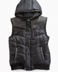 Cosmopolitan style comes fully loaded on this hooded vest from LRG. Cosmopolitan style comes fully loaded on this hooded vest from LRG.