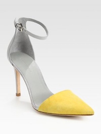 Leather mixes with suede in this timeless point toe design, finished with an adjustable ankle strap. Self-covered heel, 3½ (90mm)Suede and leather upperPoint toeLeather lining and solePadded insoleImportedOUR FIT MODEL RECOMMENDS ordering true size. Leather mixes with suede in this timeless point toe design, finished with an adjustable ankle strap. Self-covered heel, 3½ (90mm)Suede and leather upperPoint toeLeather lining and solePadded insoleImportedOUR FIT MODEL RECOMMENDS ordering true size.