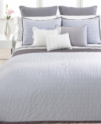 Subtle sophistication comes to light in this decorative pillow from Vera Wang, featuring a smocked center panel for rich texture. Subtle sophistication comes to light in this decorative pillow from Vera Wang, featuring a smocked center panel for rich texture.