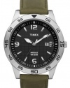 Timex Men's T2N697 Elevated Classics Dress Sport Collection Army Green Leather Strap Watch