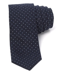 The Loughton Roadster tie combines a slanting textured pindot pattern and a skinny shape for a look that's as slick at the office as it is at the office party.