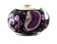 Davinci Dark Purple Natural European/Memory Charm Double Sterling Layered Bead - Fits Pandora Bracelets Davinci Dark Purple Natural European/Memory Charm Double Sterling Layered Bead - Fits Pandora Bracelets