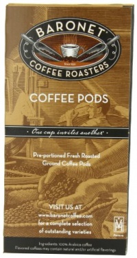 Baronet Coffee Fair Trade Organic Espresso Dark, 18-Count Coffee Pods (Pack of 3) Baronet Coffee Fair Trade Organic Espresso Dark, 18-Count Coffee Pods (Pack of 3)