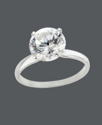 Delight in two carats of shine! B. Brilliant's luminous engagement-style ring features a round-cut cubic zirconia (2 ct. t.w.) set in sterling silver. Size 7. Delight in two carats of shine! B. Brilliant's luminous engagement-style ring features a round-cut cubic zirconia (2 ct. t.w.) set in sterling silver. Size 7.