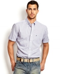 For a classic casual look that pops in some prep, pair this tartan shirt with a pair of your favorite distressed jeans. It's a can't-miss summer look. For a classic casual look that pops in some prep, pair this tartan shirt with a pair of your favorite distressed jeans. It's a can't-miss summer look.
